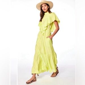 Summer Lime Green Ruffled Dress